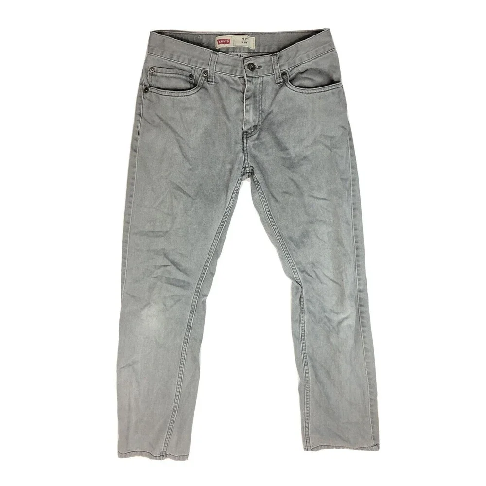 Levis 511 Slim Fit Boys Gray Wash Denim Jeans 100% Cotton 18 Reg 29 x 29 U8